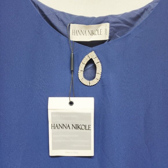 Hanna Nikole Womens Plus Size Layered Dress With Beaded Accent Size 24W - Picture 6 of 9